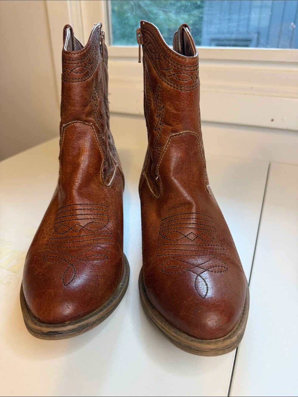Coconuts by Matisse Pistol Tan Western Cowboy Boots Ankle Booties 7.5M